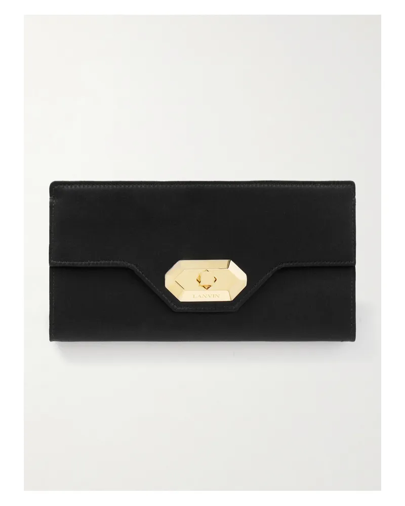 Lanvin Invitation Small Satin Clutch - Black Black