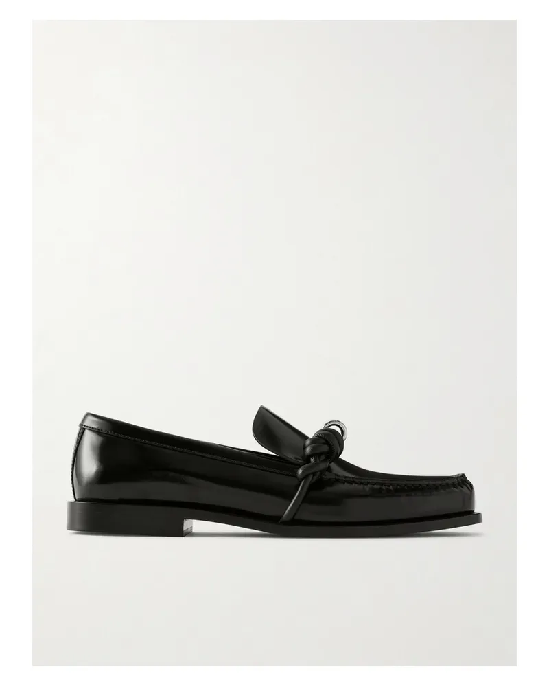 Jil Sander Knot-detailed Leather Loafers - Black Black