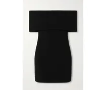 Omnia Schulterfreies Minikleid aus Stretch-strick