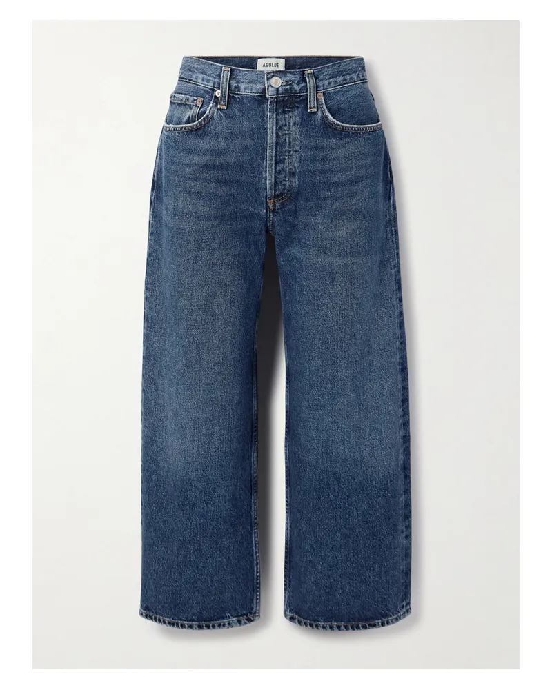 AGOLDE Arc Verkürzte, Hoch Sitzende Jeans Mit Weitem Bein - Blau Blau