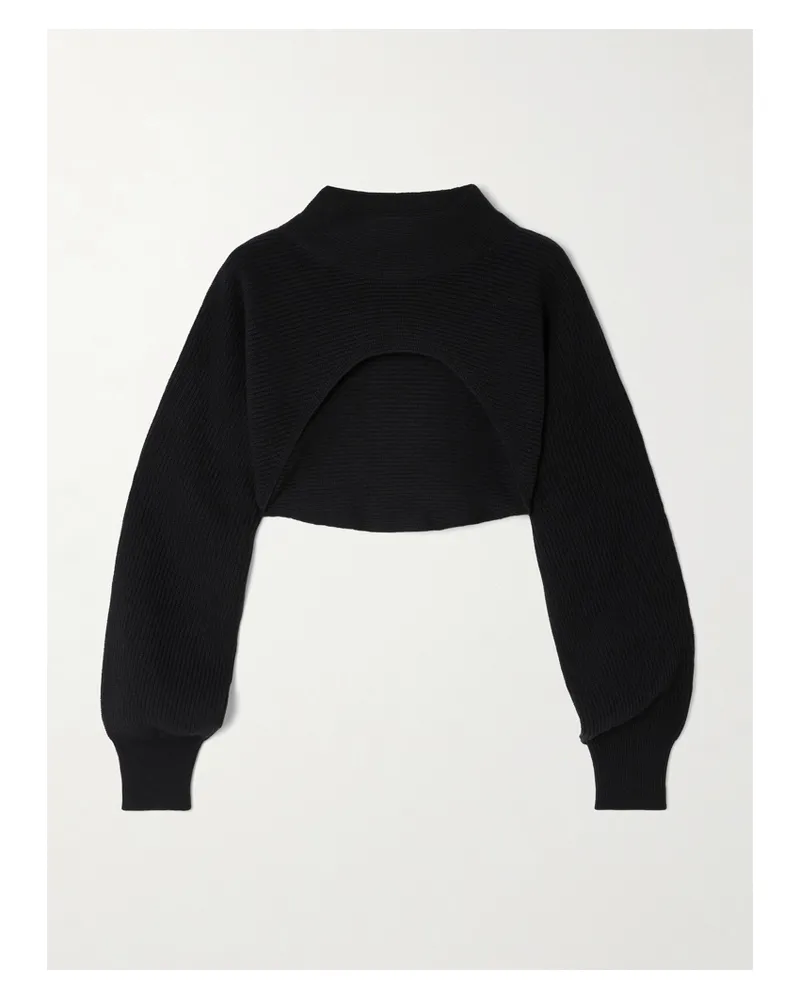 LULULEMON Verkürzter Pullover Aus Einer Gerippten Baumwollmischung - Schwarz Schwarz