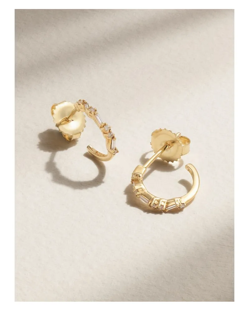 Suzanne Kalan Creolen Aus 18 Karat Gold Mit Diamanten Gold
