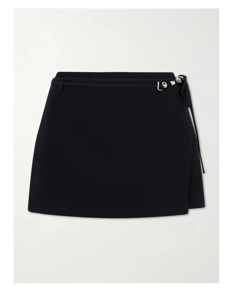 Loewe Paula’s Ibiza Cotton And Silk-blend Crepe Shorts - Black Black