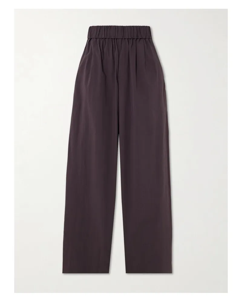 St. Agni Hose Mit Weitem Bein Aus Einer Baumwollmischung In Knitteroptik - Lila Lila
