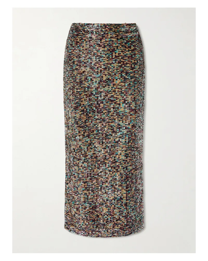 TWP Sylkie Sequined Crepe De Chine Maxi Skirt - Multi Multi
