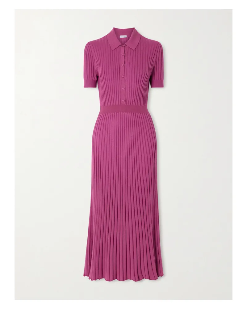 Gabriela Hearst Amor Midikleid Aus Einer Gerippten Kaschmir-seidenmischung - Pink Pink