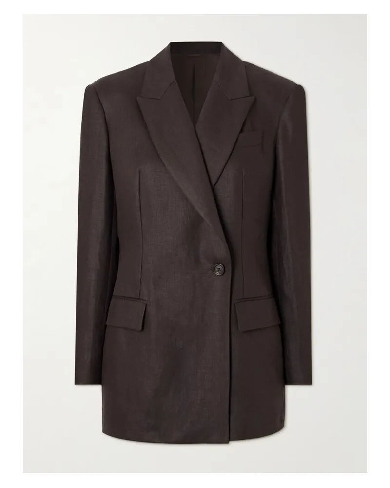 Brunello Cucinelli Doppelreihiger Blazer Aus Leinen - Braun Braun