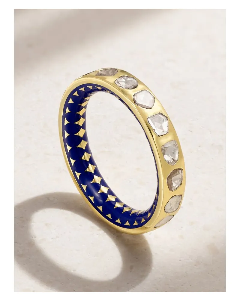 Amrapali Ring Aus 18 Karat Gold Mit Diamanten Und Emaille Gold