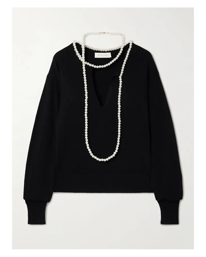 Zimmermann Crush Wollpullover Mit Kunstperlen - Schwarz Schwarz