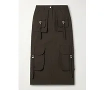 Midi-cargorock Aus Einer Baumwollmischung - Grau