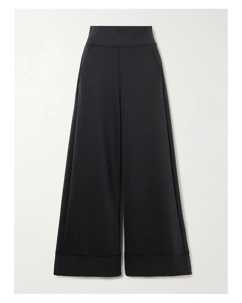 Max Mara Fagiani Hose Mit Weitem Bein Aus Stretch-twill - Schwarz Schwarz