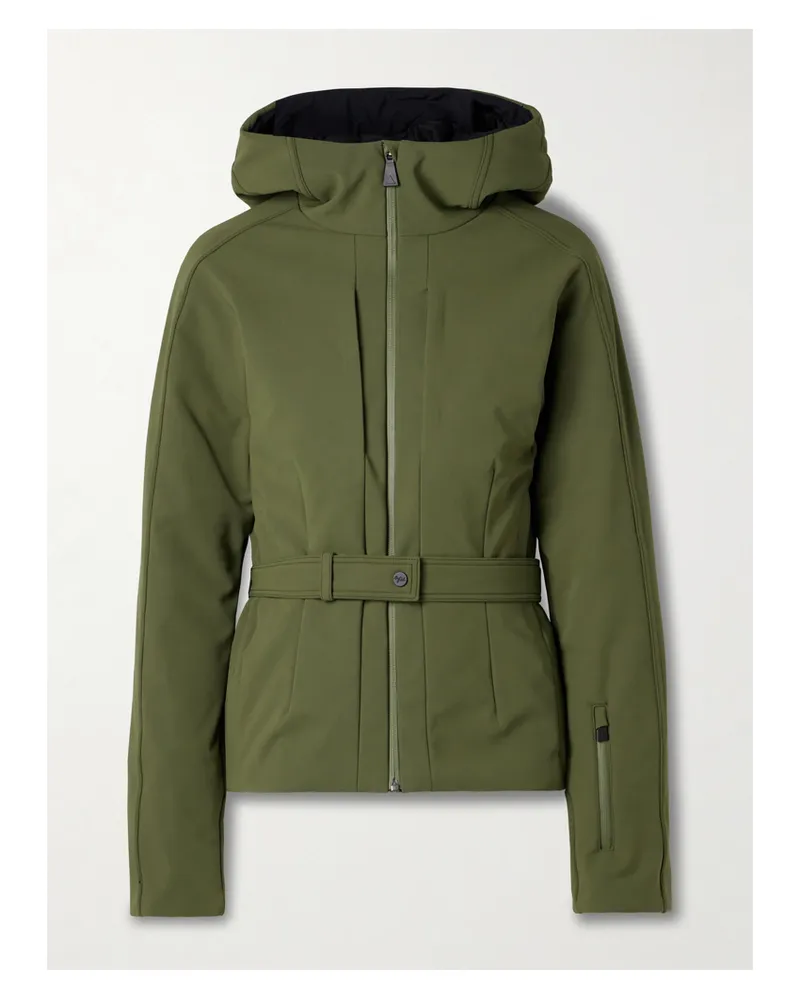 Aztech Mountain Bella Gesteppte Skijacke Mit Daunenfüllung, Kapuze Und Gürtel - Grün Grün