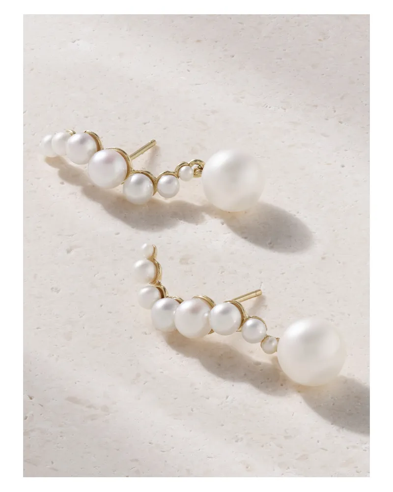 MATEO 14-karat Gold Pearl Earrings - White White