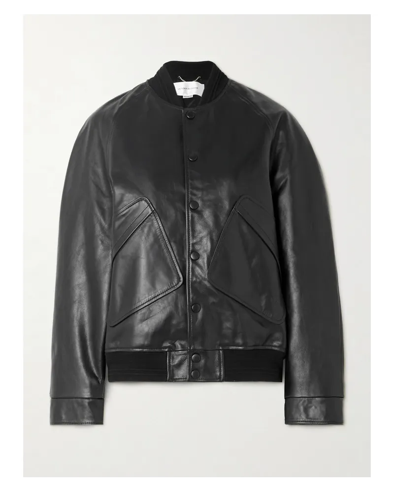 Victoria Beckham Lederjacke Schwarz