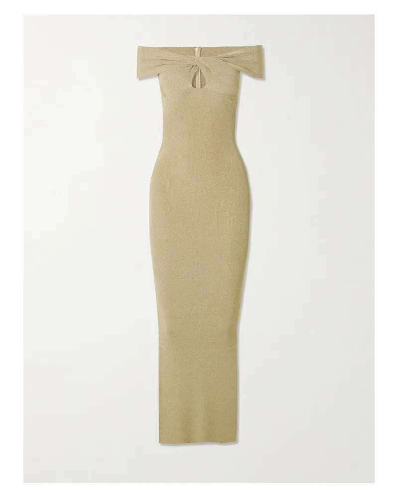 Stella McCartney Schulterfreie Robe Aus Rippstrick Mit Cut-out - Gold Gold