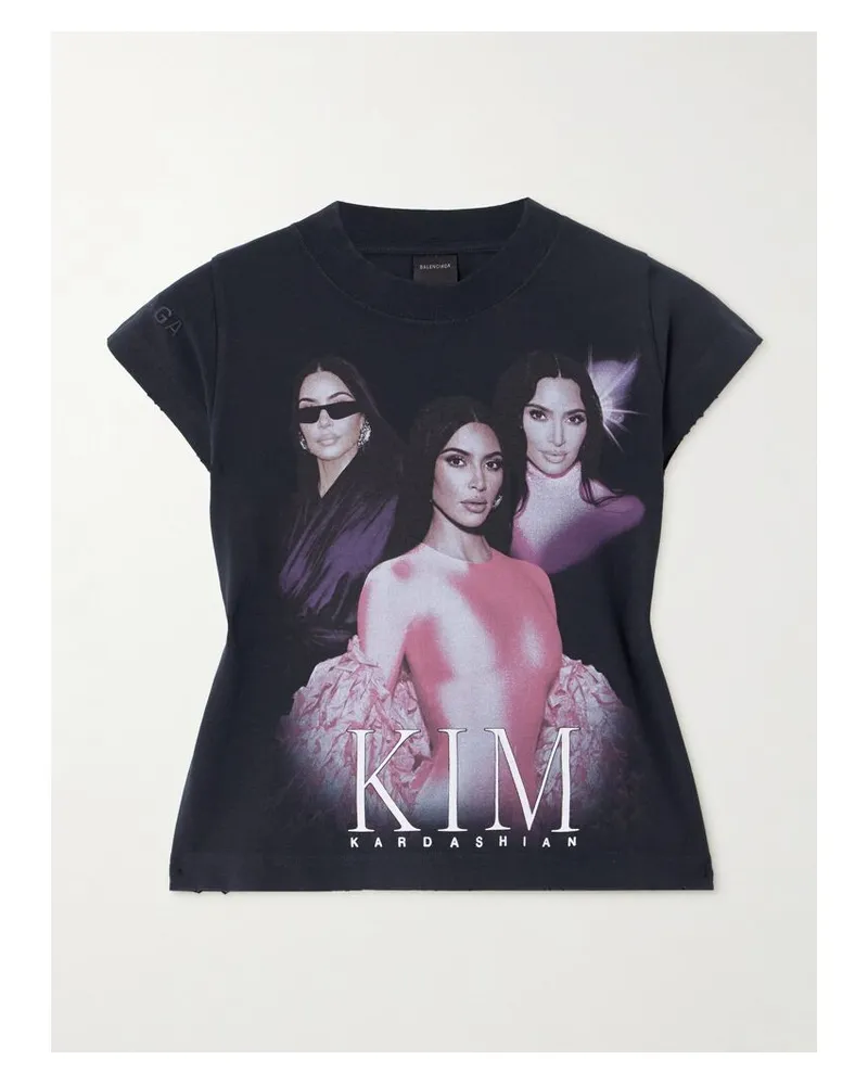 Balenciaga T-shirt Aus Baumwoll-jersey Mit Stretch-anteil - Schwarz Schwarz