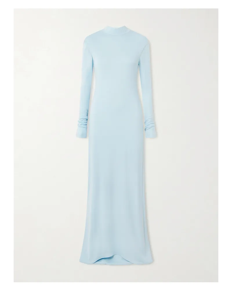 Tom Ford Open-back Crepe-jersey Gown - Blue Blue