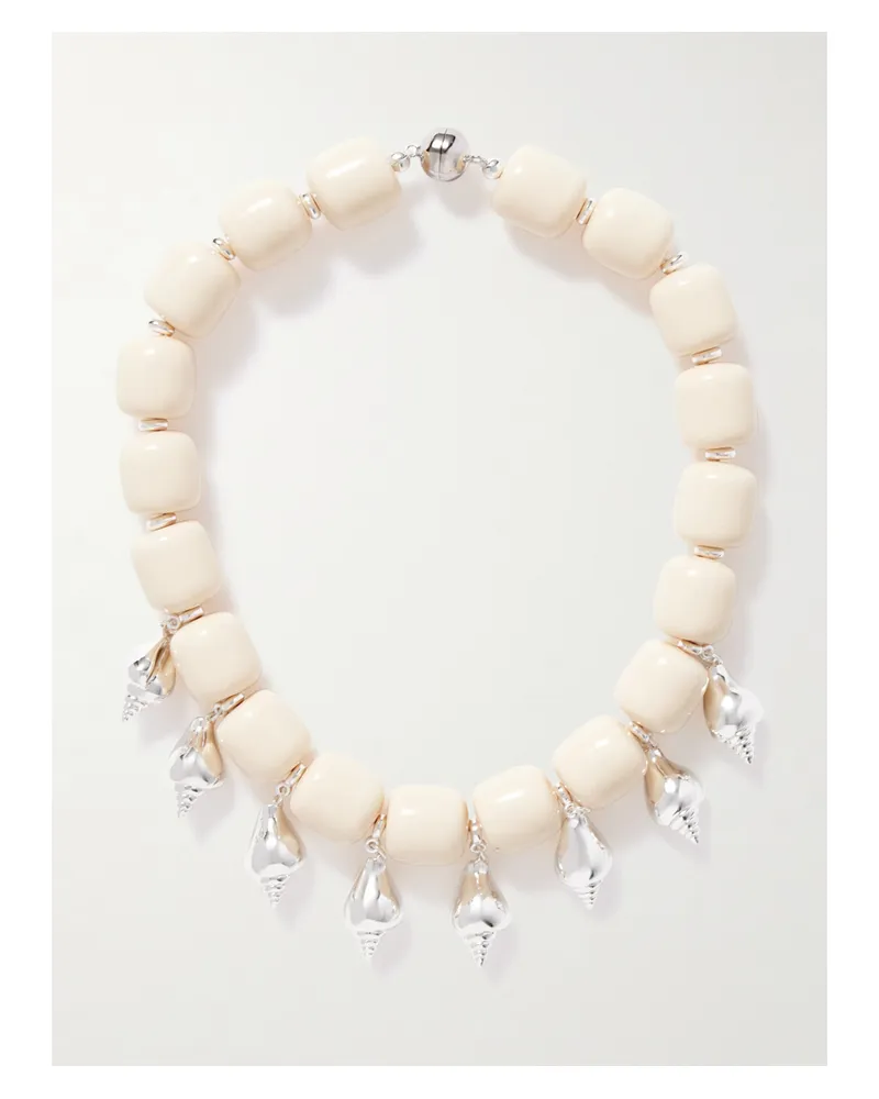 JULIETTA Odeon Silver-plated Resin Necklace - Neutrals Neutrals