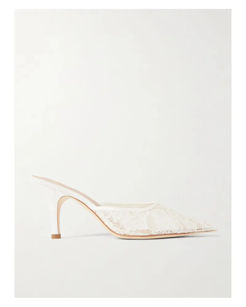 Loeffler Randall Layla Mules Aus Schnurgebundener Spitze - Weiß Weiß