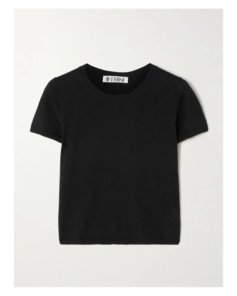 ÉTERNE Van Verkürztes T-shirt Aus Kaschmir - Schwarz Schwarz