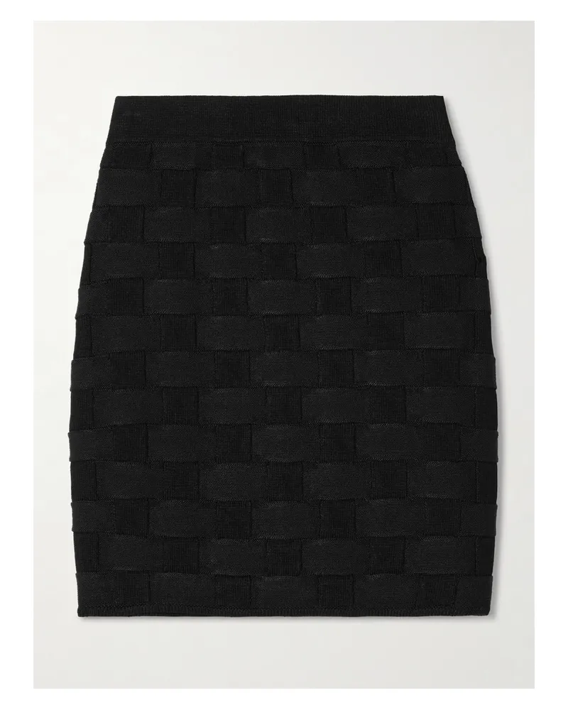 TOVE Ash Minirock Aus Jacquard-strick Mit Falten - Schwarz Schwarz