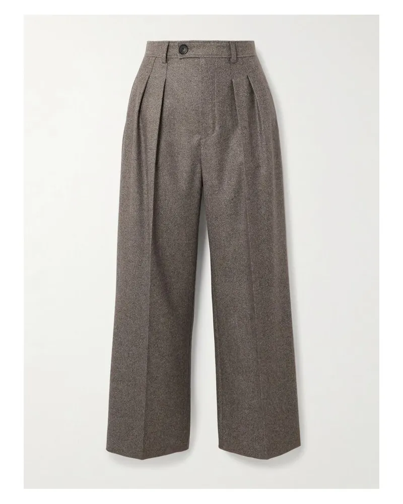 Loro Piana Yurik Hose Mit Geradem Bein Aus Flanell Aus Einer Woll-kaschmirmischung Mit Falten - Braun Braun