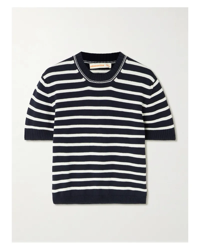 &Daughter Shona Striped Organic Cotton Top - Blue Blue