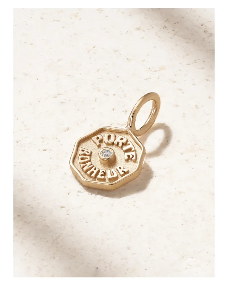 Marlo Laz Wee Porte Bonheur Anhänger Aus 14 Karat Gold Mit Diamant Gold