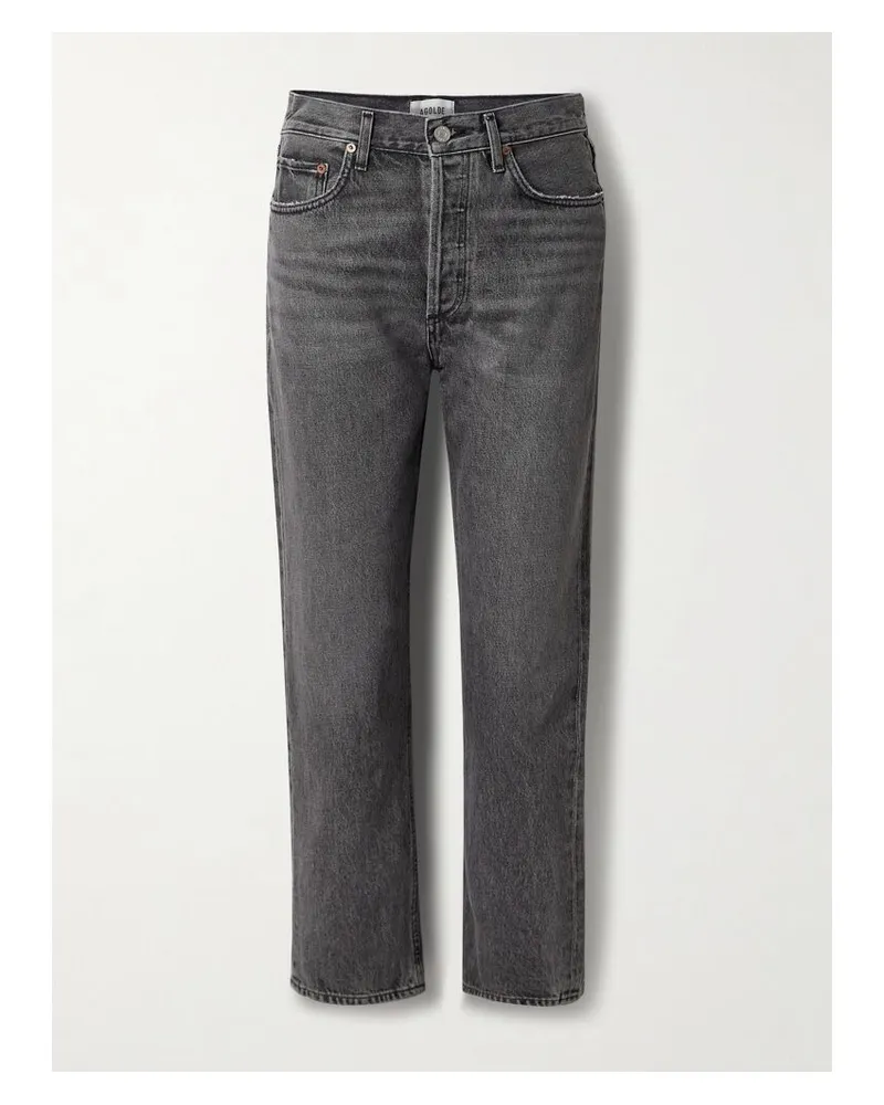 AGOLDE 90s Pinch Waist Verkürzte, Hoch Sitzende Jeans Mit Geradem Bein - Schwarz Schwarz