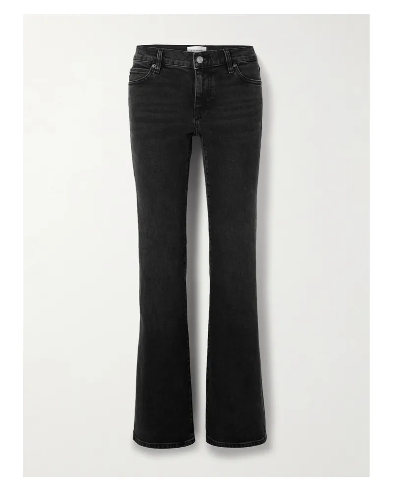 Frame Denim The Rodeo Halbhohe Schlagjeans - Schwarz Schwarz