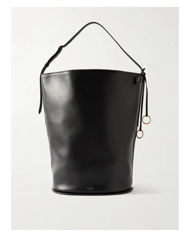Alaïa Hip Large Leather Bucket Bag - Black Black