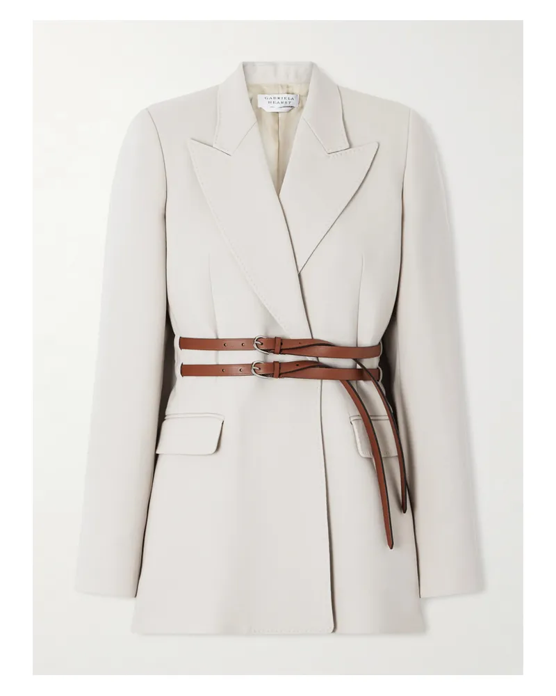 Gabriela Hearst Daniel Blazer Aus Wolle Mit Ledergürteln - Grau Grau