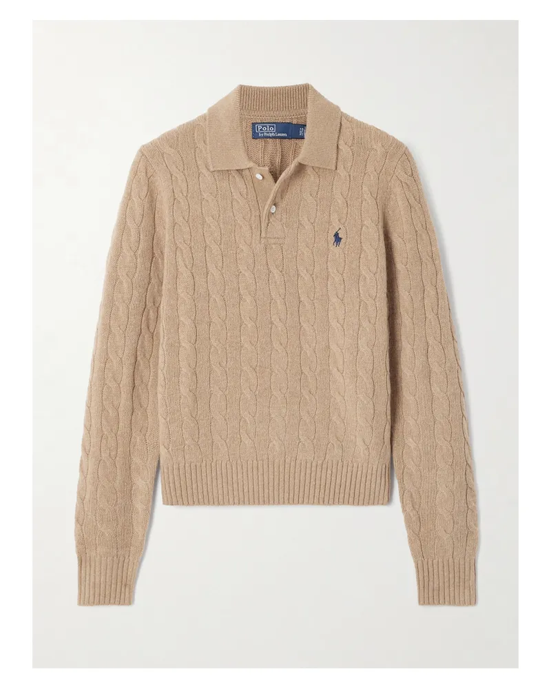Ralph Lauren Zopfstrickpullover Aus Einer Woll-kaschmirmischung - Braun Braun