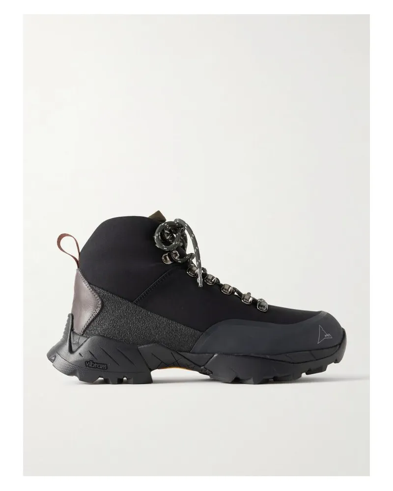 Loro Piana Roa Andreas Wanderstiefel Aus Einer Wollmischung Mit Besätzen Aus Filz Und Gummi - Blau Blau
