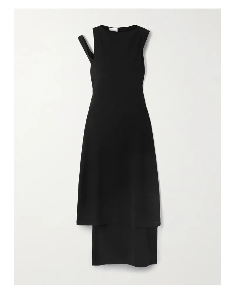 Courrèges Asymmetrisches Minikleid Aus Rippstrick Mit Cut-out - Schwarz Schwarz