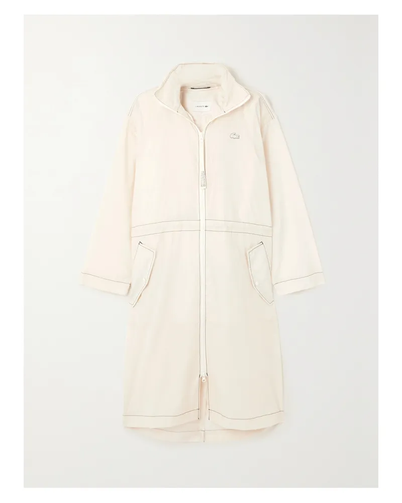 Lacoste Wandelbarer Mantel Aus Ripstop - Weiß Weiß