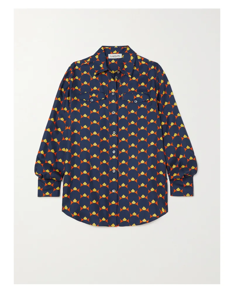 Lanvin Bedruckte Seidenbluse - Blau Blau