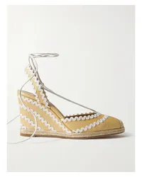 Aquazzura Ric Rac 85 Espadrille-wedges aus Raffiabast Neutral