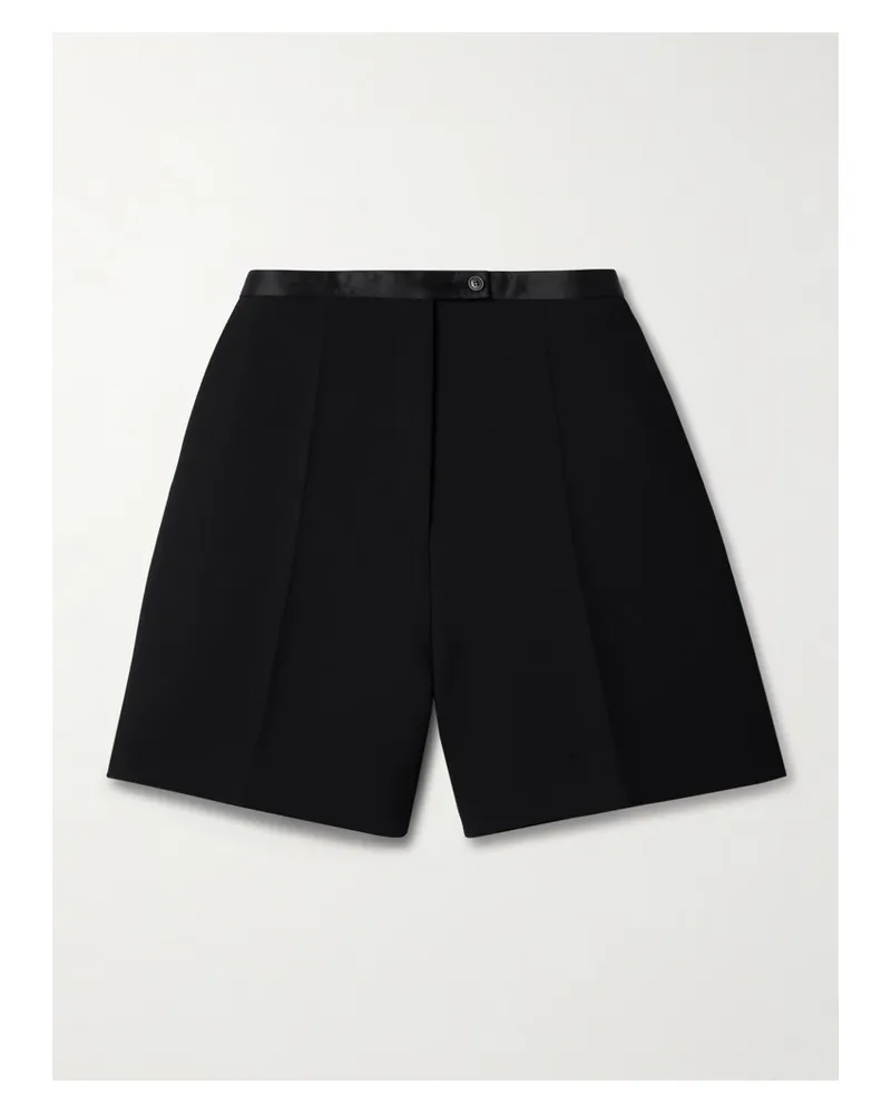 KHAITE Micha Shorts Aus Crêpe Mit Satinbesätzen - Schwarz Schwarz