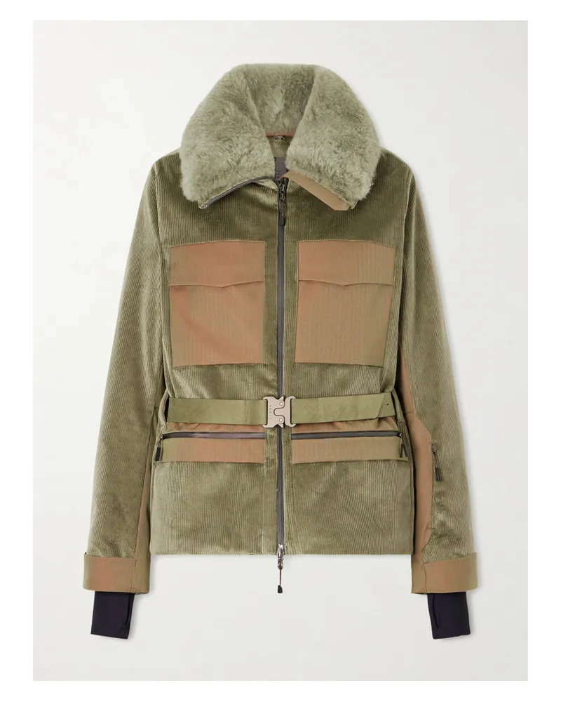 SEASE Altai Plush-trimmed Cotton-blend Corduroy Down Ski Jacket - Green Green