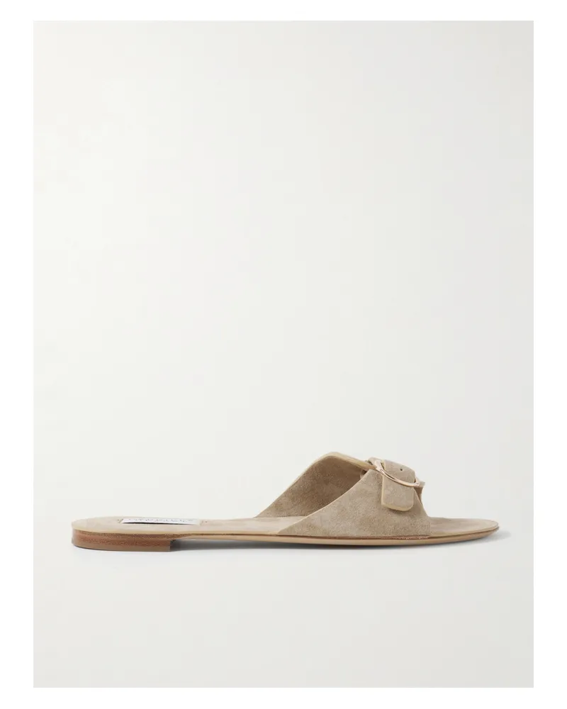 Gabriela Hearst Briar Pantoletten Aus Veloursleder - Neutral Neutral