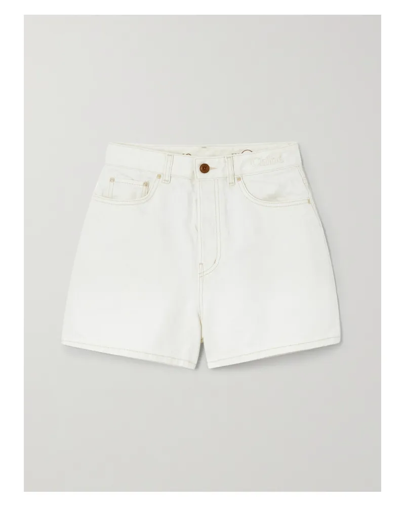 Chloé Dukuno Jeansshorts Mit Geradem Bein Mit Recycelten Fasern - Weiß Weiß