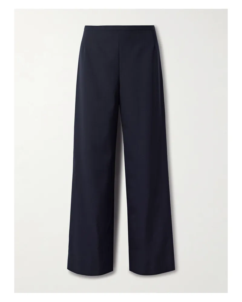 The Row Roger Hose Mit Weitem Bein Aus Wollgabardine - Blau Blau