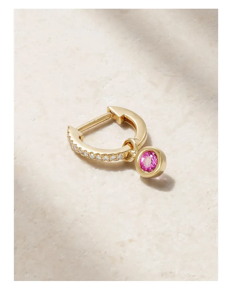 Stone & Strand Orchid Einzelne Creole Aus 10 Karat Gold Mit Topas Und Diamanten - Pink Pink
