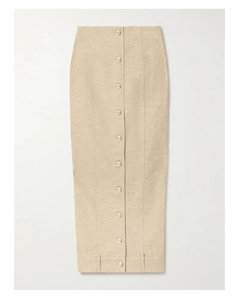 Cult Gaia Lua Midirock Aus Twill Aus Einer Baumwoll-leinenmischung - Neutral Neutral