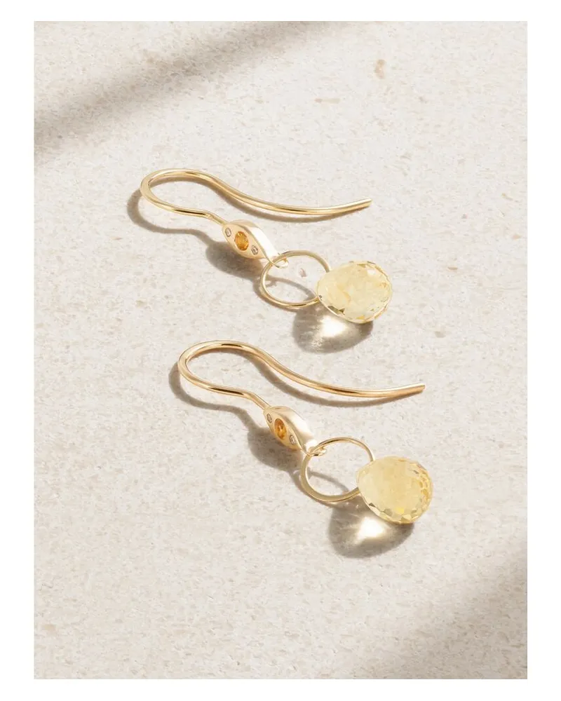 Melissa Joy Manning Ohrringe Aus Recyceltem 14 Karat Gold Mit Citrinen Und Diamanten Gold