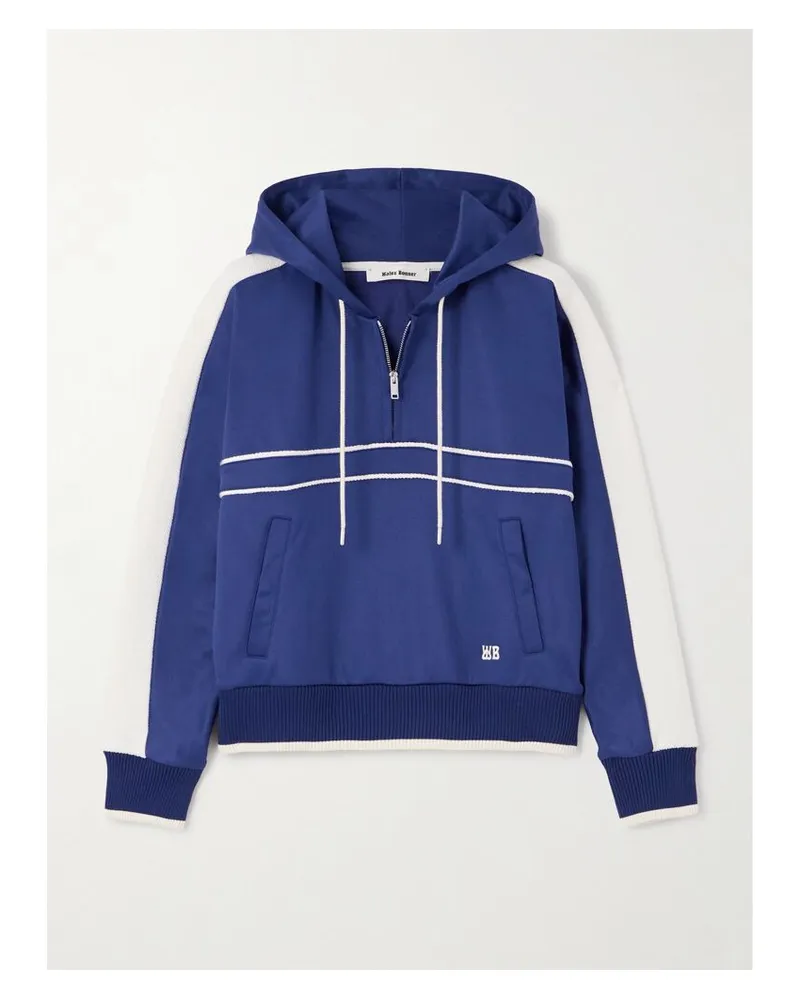 Wales Bonner Mantra Hoodie Aus Baumwoll-jersey - Blau Blau