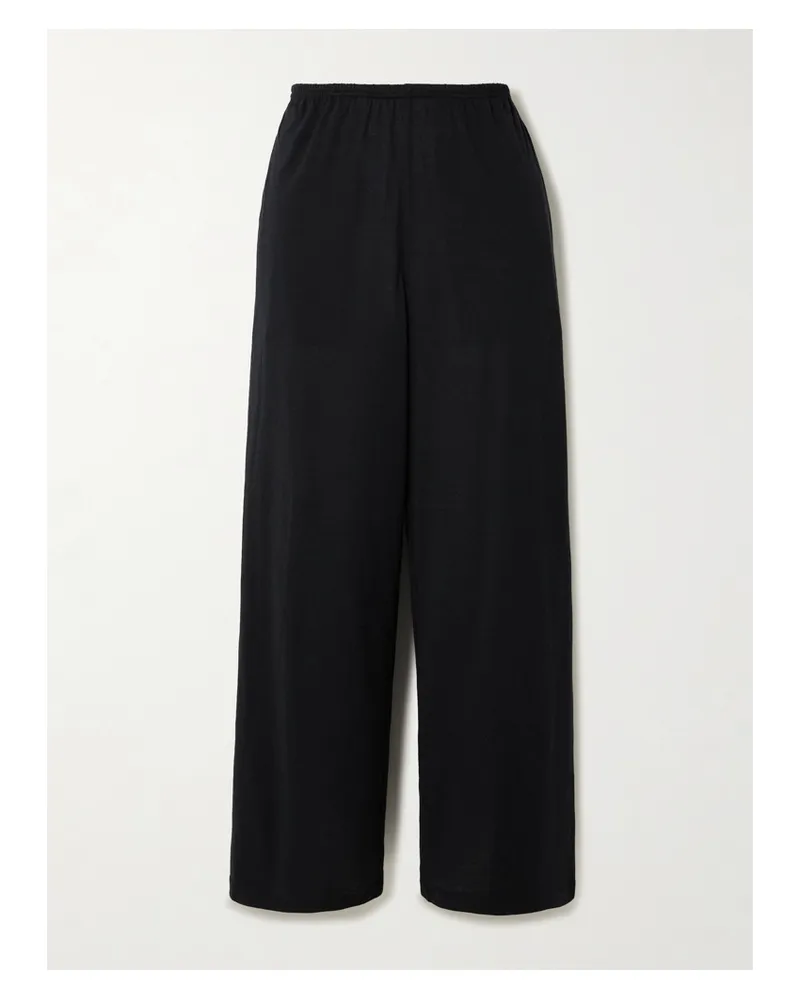 Totême Hose Aus Jersey Aus Einer Seiden-biobaumwollmischung - Schwarz Schwarz