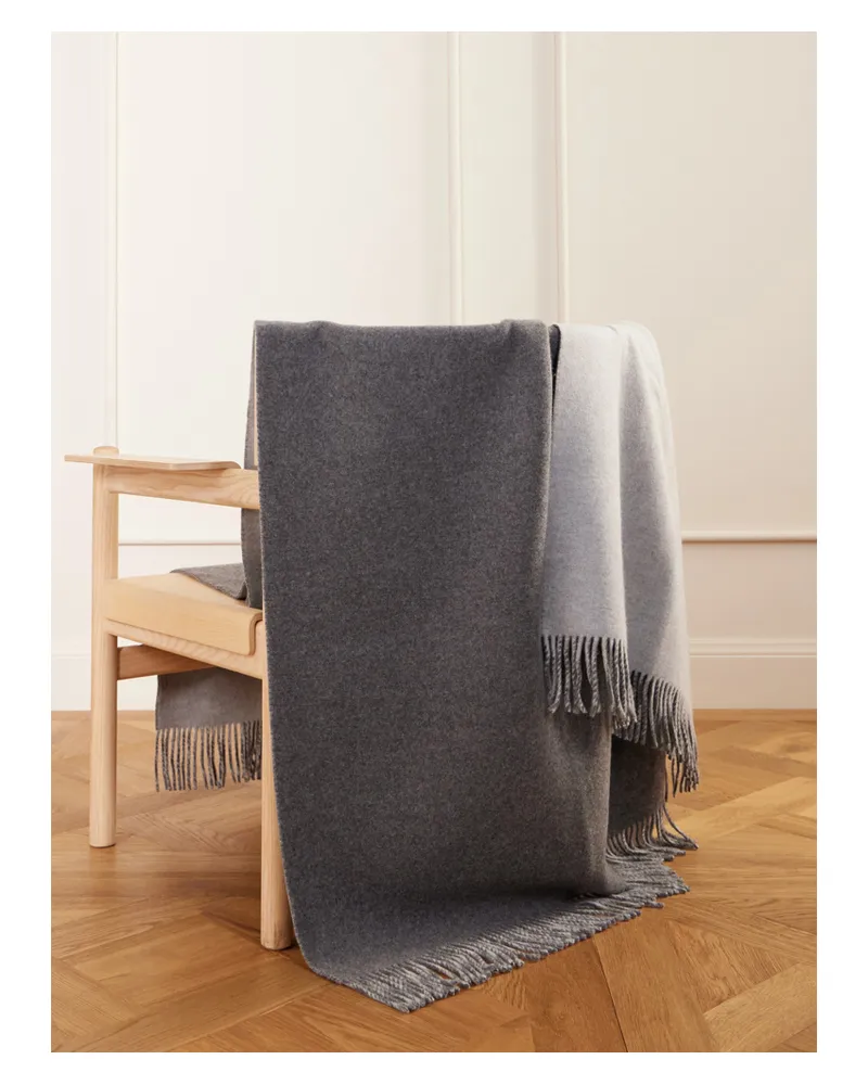 Brunello Cucinelli Decke Aus Kaschmir Mit Fransen - Grau Grau