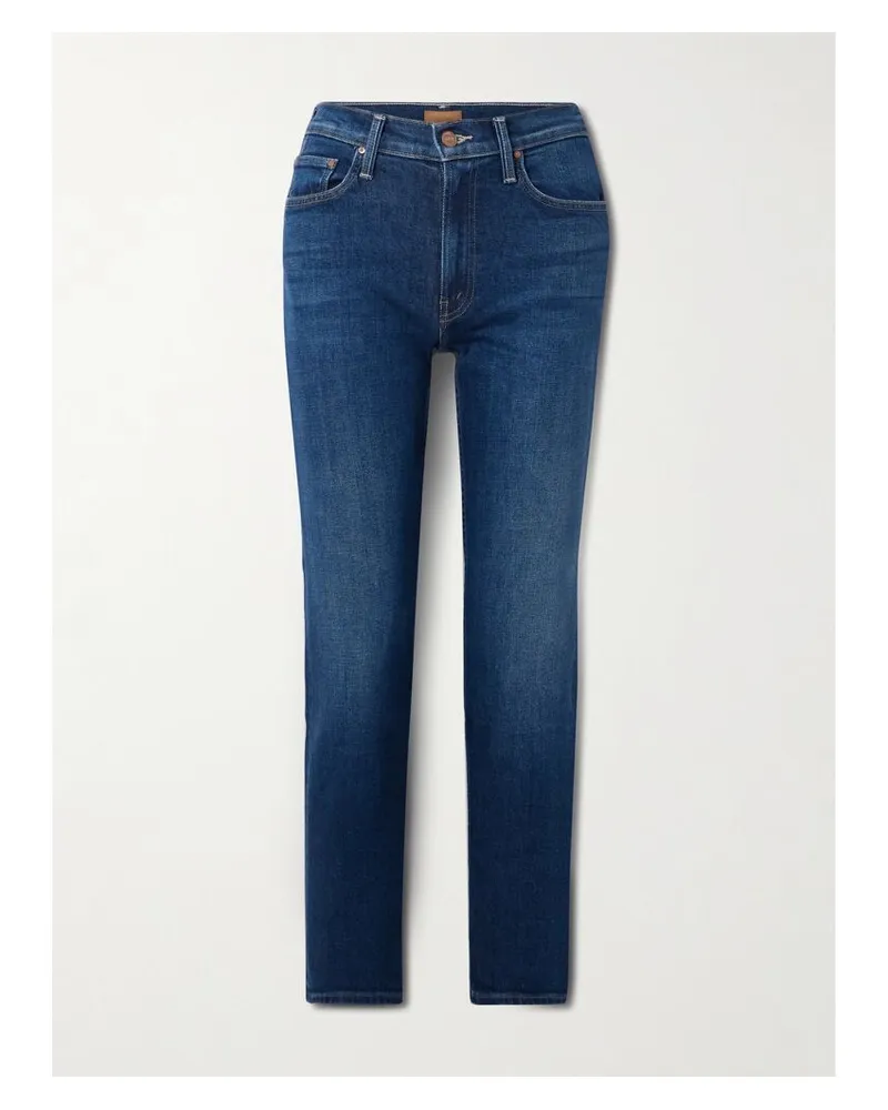 Mother The Mid-rise Rider Flood Halbhohe Skinny Jeans - Blau Blau